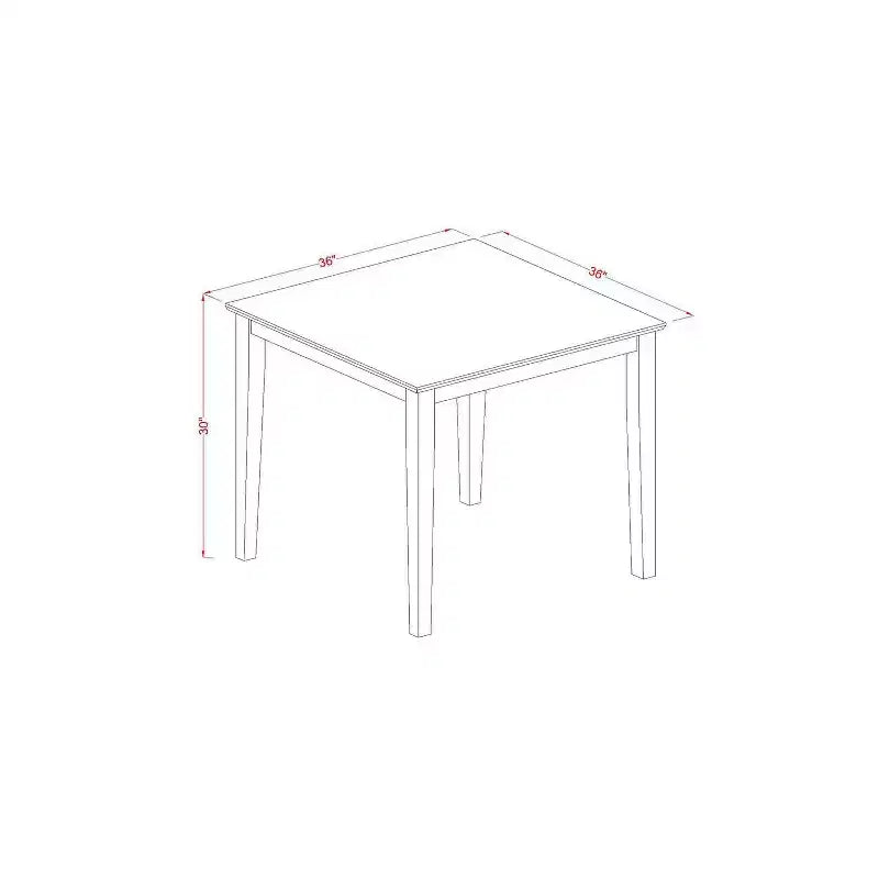 Ensemble repas 5 pièces moderne - Table carrée et 4 chaises - Tissu beige clair - Mobilier de salle à manger pour petits espaces