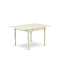 5-Piece Linen White Finish Solid Wood Top Rectangular Dining Room Set (Seats-4)