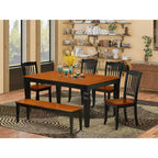 Ensemble de salle à manger rectangulaire avec 4 chaises et un banc - Ensemble de table de cuisine 6 pièces