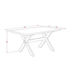 Table à manger 3 pièces HomeStock avec plateau en bois massif finition jacobéenne vieillie et 2 bancs