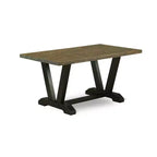 Ensemble table de salle à manger 7 pièces avec plateau en bois massif finition chêne naturel et 6 chaises avec