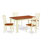 Rectangular Dining Table Set 54x66 Inch with Leaf & 4 Double X Back Chairs - HomeStock