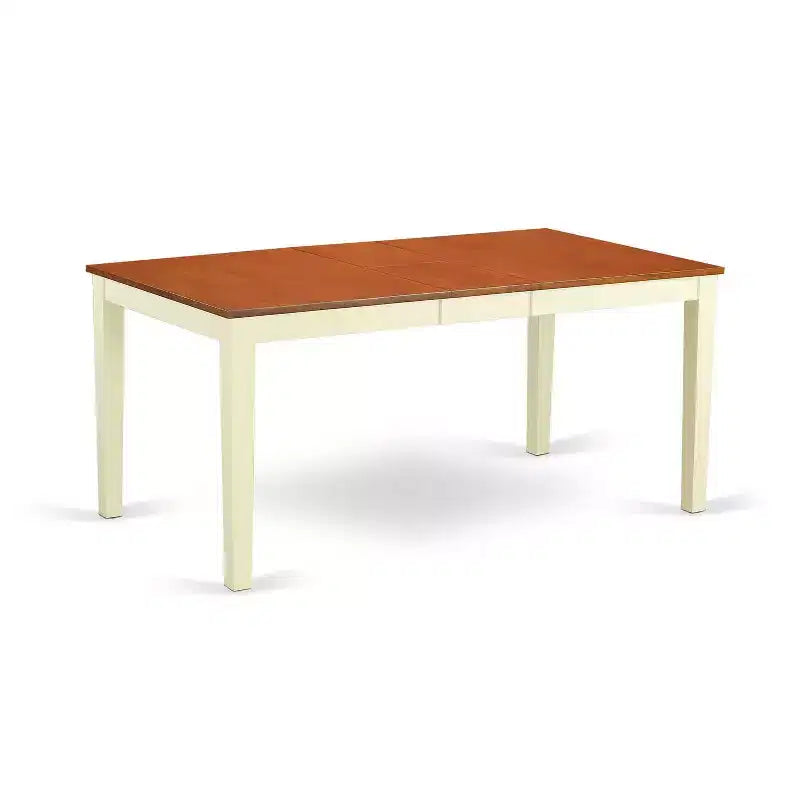 Ensemble de salle à manger rectangulaire 137x168 cm avec rallonge et 4 chaises à double dossier en X - HomeStock