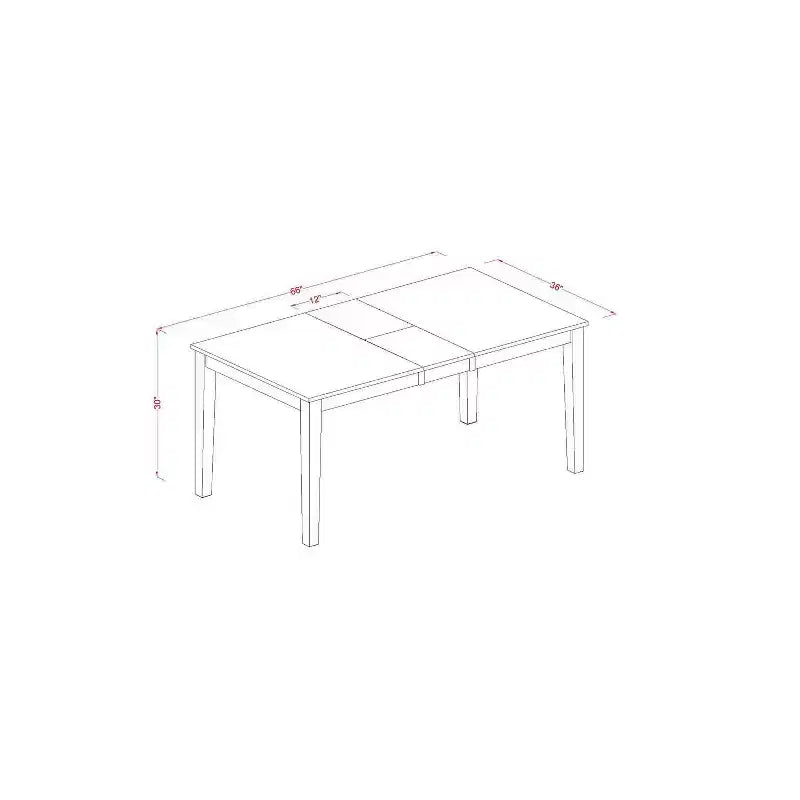 Ensemble de salle à manger rectangulaire 137x168 cm avec rallonge et 4 chaises à double dossier en X - HomeStock