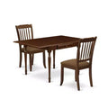 HomeStock 3-Piece Mahogany Finish Solid Wood Top With Dropleaf Dining Table Set for Small Spaces
