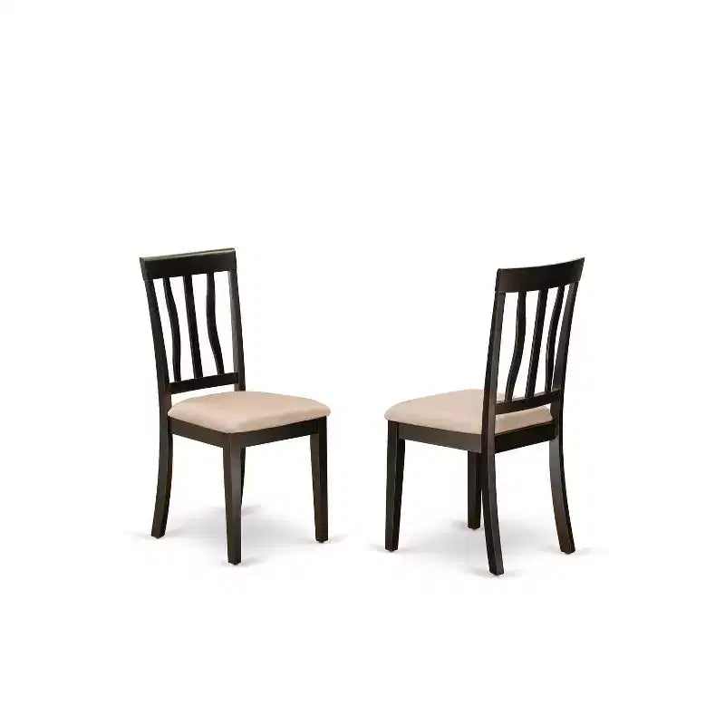 Ensemble de salle à manger 5 pièces - Table et chaises de cuisine rétro - Table de salle à manger ronde pour 4 personnes - Finition cappuccino