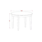Ensemble de salle à manger 5 pièces - Table et chaises de cuisine rétro - Table de salle à manger ronde pour 4 personnes - Finition cappuccino