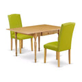 HomeStock 3-Piece Natural Brown Oak Finish Rectangular Solid Wood Top with Dropleaf Dining Table Set