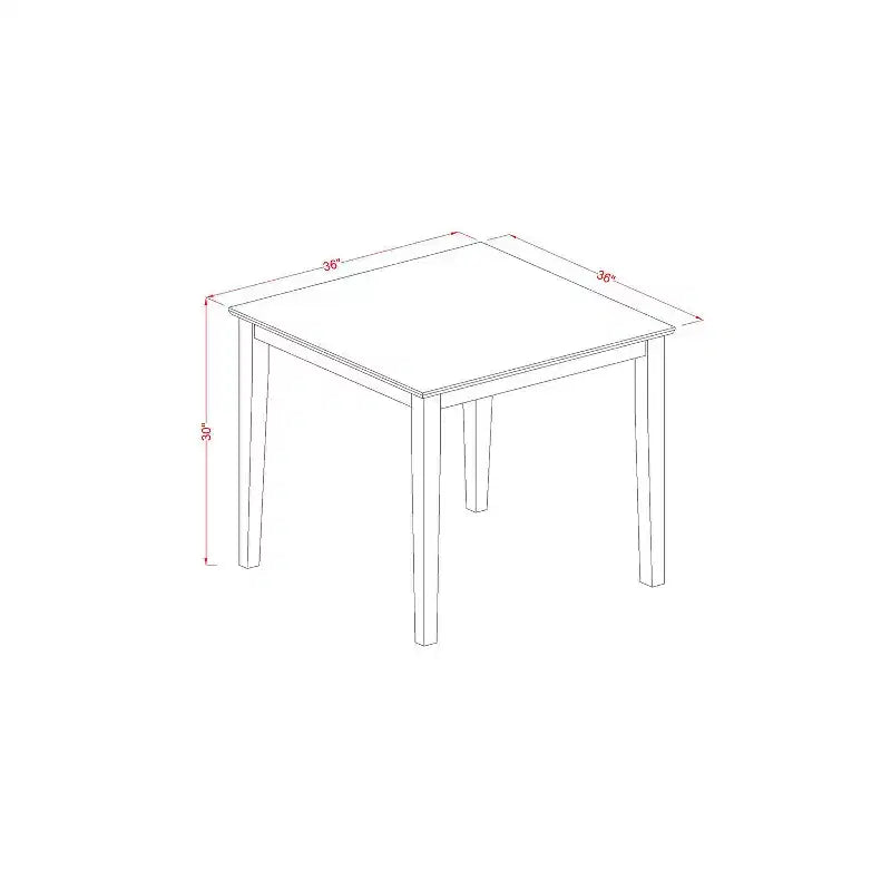 Ensemble de salle à manger carré - Table de cuisine de 36 pouces avec 2 chaises en lin - Finition chêne