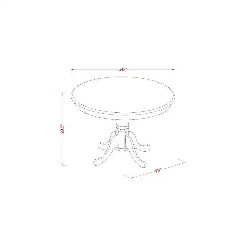 HomeStock Table à manger ronde 5 pièces en lin blanc avec plateau en bois massif et 4 chaises