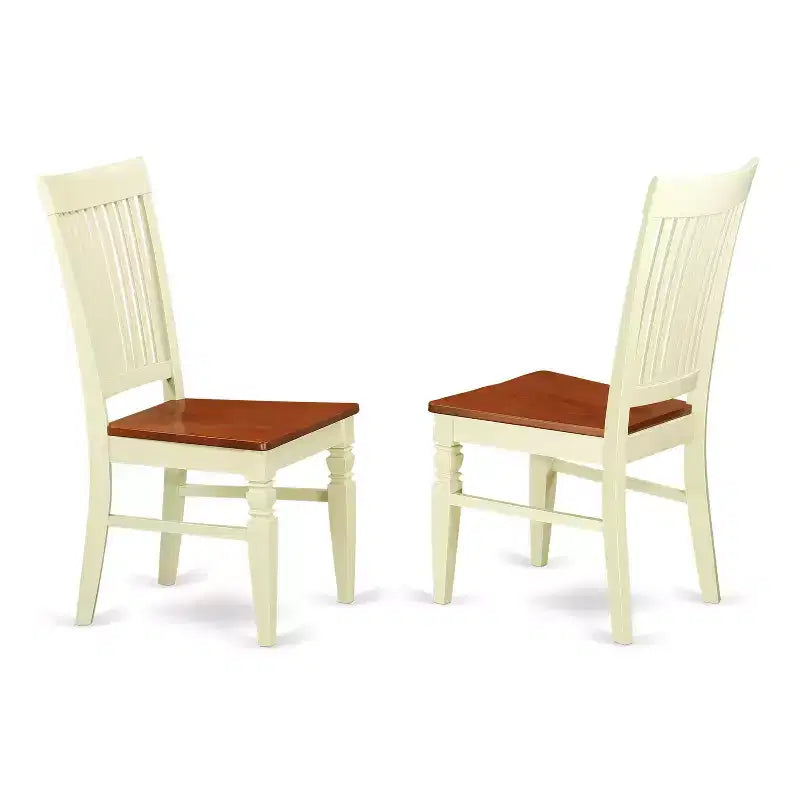 Ensemble de salle à manger 5 pièces - Table et chaises de salle à manger de style Mid-Century - Ensemble de table de cuisine - Fini couleur lait battu