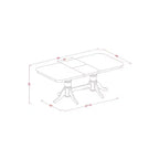 Ensemble de salle à manger 5 pièces - Table et chaises de salle à manger de style Mid-Century - Ensemble de table de cuisine - Fini couleur lait battu