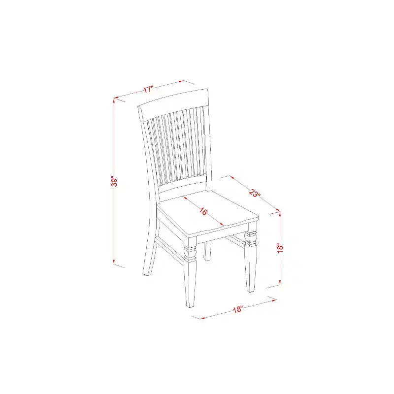 Ensemble de salle à manger 5 pièces - Table et chaises de salle à manger de style Mid-Century - Ensemble de table de cuisine - Fini couleur lait battu