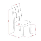 Ensemble de salle à manger 3 pièces HomeStock avec table ronde plateau bois massif finition blanc lin