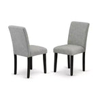 3-Piece Black and Cherry Finish Solid Wood Top-Dining Room Set with High Back-Seats 4