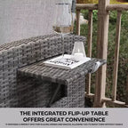 Fauteuil inclinable de patio en rotin confortable tout temps en osier PE pour jardin, patio,