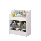 Étagère à livres pour enfants avec 3 bacs de rangement en tissu et tiroir, organisateur de jouets pour tout-petings, bibliothèque, blanc - ModernLuxe