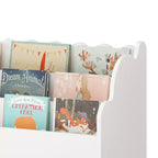 Étagère à livres pour enfants avec 3 bacs de rangement en tissu et tiroir, organisateur de jouets pour tout-petings, bibliothèque, blanc - ModernLuxe