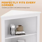 Armoire d'angle blanche – Meuble de rangement haut peu encombrant avec 2 portes coulissantes et étagères réglables – Idéal pour l'organisation de la cuisine