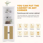 Armoire d'angle blanche – Meuble de rangement haut peu encombrant avec 2 portes coulissantes et étagères réglables – Idéal pour l'organisation de la cuisine