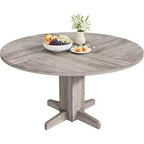 Table à manger ronde CuisinSmart pour 4 personnes, table à manger ronde de 119 cm, table de cuisine ronde de style ferme pour salle à manger et salon (table uniquement)