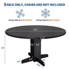 Table à manger ronde CuisinSmart pour 4 personnes, table à manger ronde de 119 cm, table de cuisine ronde de style ferme pour salle à manger et salon (table uniquement)