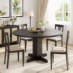 Table à manger ronde CuisinSmart pour 4 personnes, table à manger ronde de 119 cm, table de cuisine ronde de style ferme pour salle à manger et salon (table uniquement)