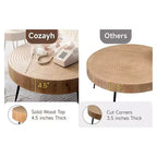COZAYH Tables basses rondes, 2 pièces, meubles de salon en bois, anneau, lot de 2