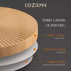 COZAYH Tables basses rondes, 2 pièces, meubles de salon en bois, radial, lot de 2