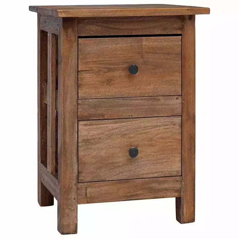 Table de chevet en bois d'acajou massif marron 40x30x51 cm