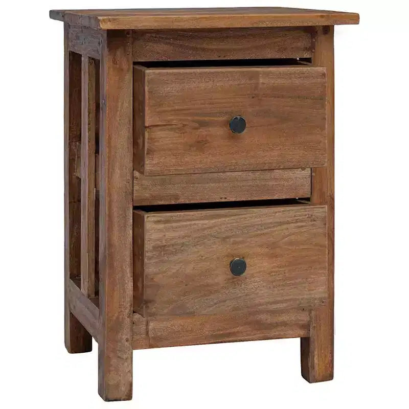 Table de chevet en bois d'acajou massif marron 40x30x51 cm