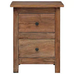 Table de chevet en bois d'acajou massif marron 40x30x51 cm