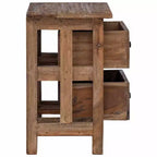 Table de chevet en bois d'acajou massif marron 40x30x51 cm