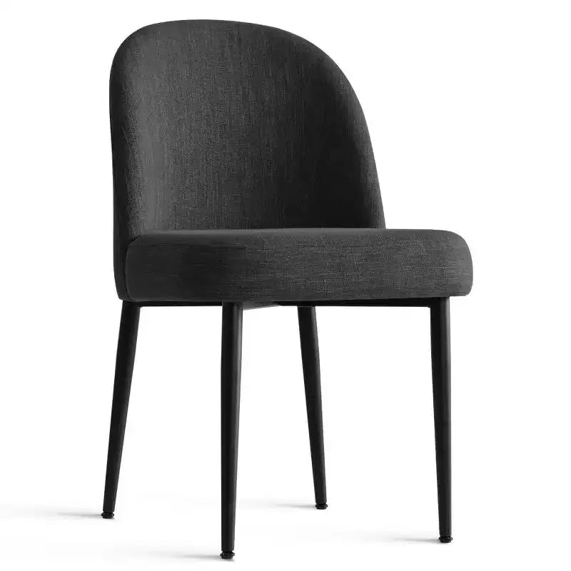 Lot de 2 chaises de salle à manger rembourrées, chaises de cuisine en lin avec pieds en métal, chaises d'appoint modernes sans accoudoirs pour salle à manger - Panipeachy