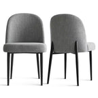 Lot de 2 chaises de salle à manger rembourrées, chaises de cuisine en lin avec pieds en métal, chaises d'appoint modernes sans accoudoirs pour salle à manger - Panipeachy