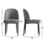 Lot de 2 chaises de salle à manger rembourrées, chaises de cuisine en lin avec pieds en métal, chaises d'appoint modernes sans accoudoirs pour salle à manger - Panipeachy