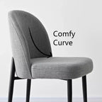Lot de 2 chaises de salle à manger rembourrées, chaises de cuisine en lin avec pieds en métal, chaises d'appoint modernes sans accoudoirs pour salle à manger - Panipeachy