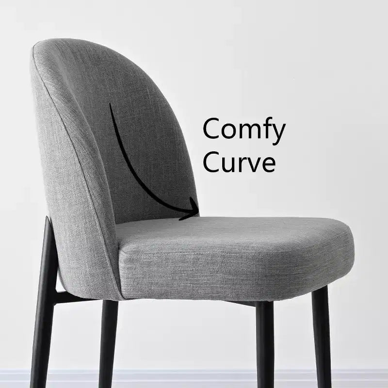 Lot de 2 chaises de salle à manger rembourrées, chaises de cuisine en lin avec pieds en métal, chaises d'appoint modernes sans accoudoirs pour salle à manger - Panipeachy