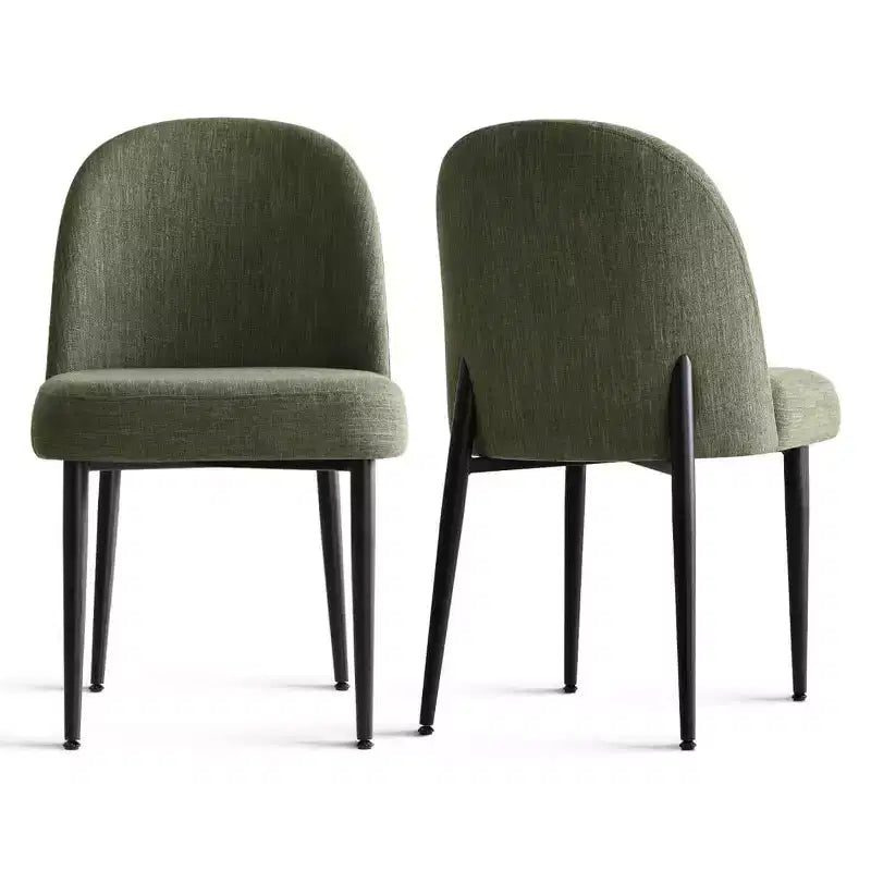 Lot de 2 chaises de salle à manger rembourrées, chaises de cuisine en lin avec pieds en métal, chaises d'appoint modernes sans accoudoirs pour salle à manger - Panipeachy