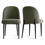 Lot de 2 chaises de salle à manger rembourrées, chaises de cuisine en lin avec pieds en métal, chaises d'appoint modernes sans accoudoirs pour salle à manger - Panipeachy