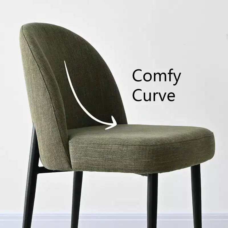 Lot de 2 chaises de salle à manger rembourrées, chaises de cuisine en lin avec pieds en métal, chaises d'appoint modernes sans accoudoirs pour salle à manger - Panipeachy