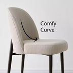 Lot de 2 chaises de salle à manger rembourrées, chaises de cuisine en lin avec pieds en métal, chaises d'appoint modernes sans accoudoirs pour salle à manger - Panipeachy
