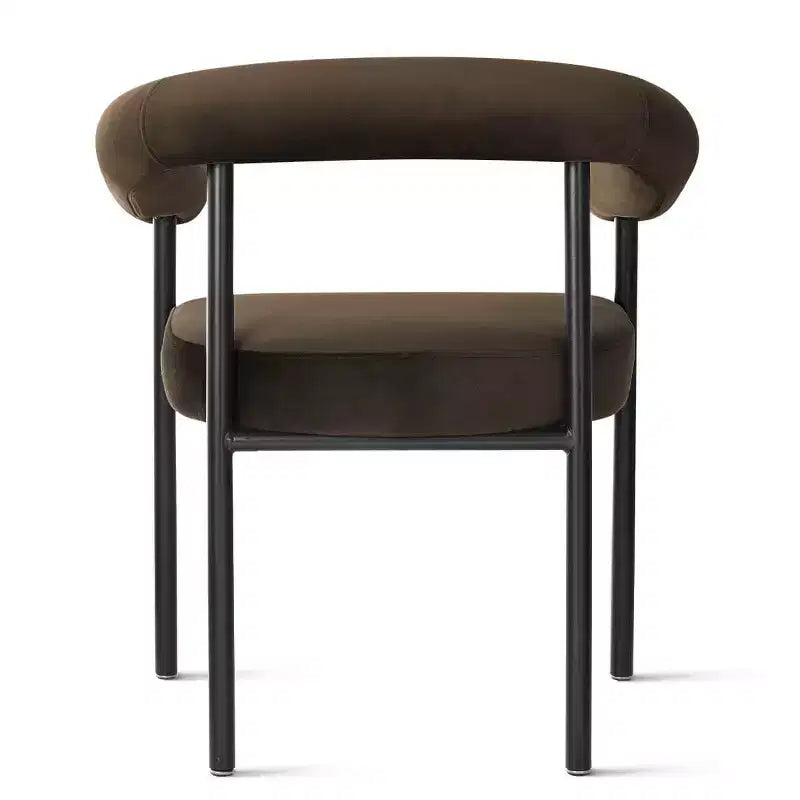Lot de 4 Chaises de Salle à Manger en Velours Rembourré avec Accoudoirs, Chaises de Cuisine Modernes à Dossier Courbé, Fauteuil de Salle à Manger - Panipeachy