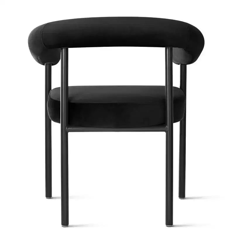 Lot de 4 Chaises de Salle à Manger en Velours Rembourré avec Accoudoirs, Chaises de Cuisine Modernes à Dossier Courbé, Fauteuil de Salle à Manger - Panipeachy