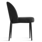 Lot de 6 chaises de salle à manger rembourrées en tissu mélangé lin avec pieds en métal, chaises d'appoint modernes sans accoudoirs pour salle à manger - Panipeachy