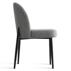 Lot de 6 chaises de salle à manger rembourrées en tissu mélangé lin avec pieds en métal, chaises d'appoint modernes sans accoudoirs pour salle à manger - Panipeachy