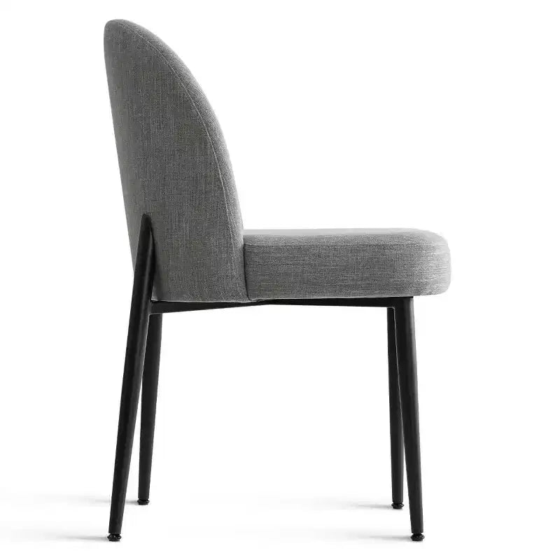 Lot de 6 chaises de salle à manger rembourrées en tissu mélangé lin avec pieds en métal, chaises d'appoint modernes sans accoudoirs pour salle à manger - Panipeachy