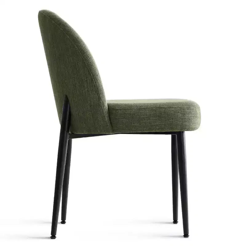 Lot de 6 chaises de salle à manger rembourrées en tissu mélangé lin avec pieds en métal, chaises d'appoint modernes sans accoudoirs pour salle à manger - Panipeachy