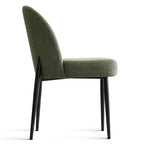 Lot de 6 chaises de salle à manger rembourrées en tissu mélangé lin avec pieds en métal, chaises d'appoint modernes sans accoudoirs pour salle à manger - Panipeachy
