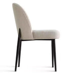 Lot de 6 chaises de salle à manger rembourrées en tissu mélangé lin avec pieds en métal, chaises d'appoint modernes sans accoudoirs pour salle à manger - Panipeachy
